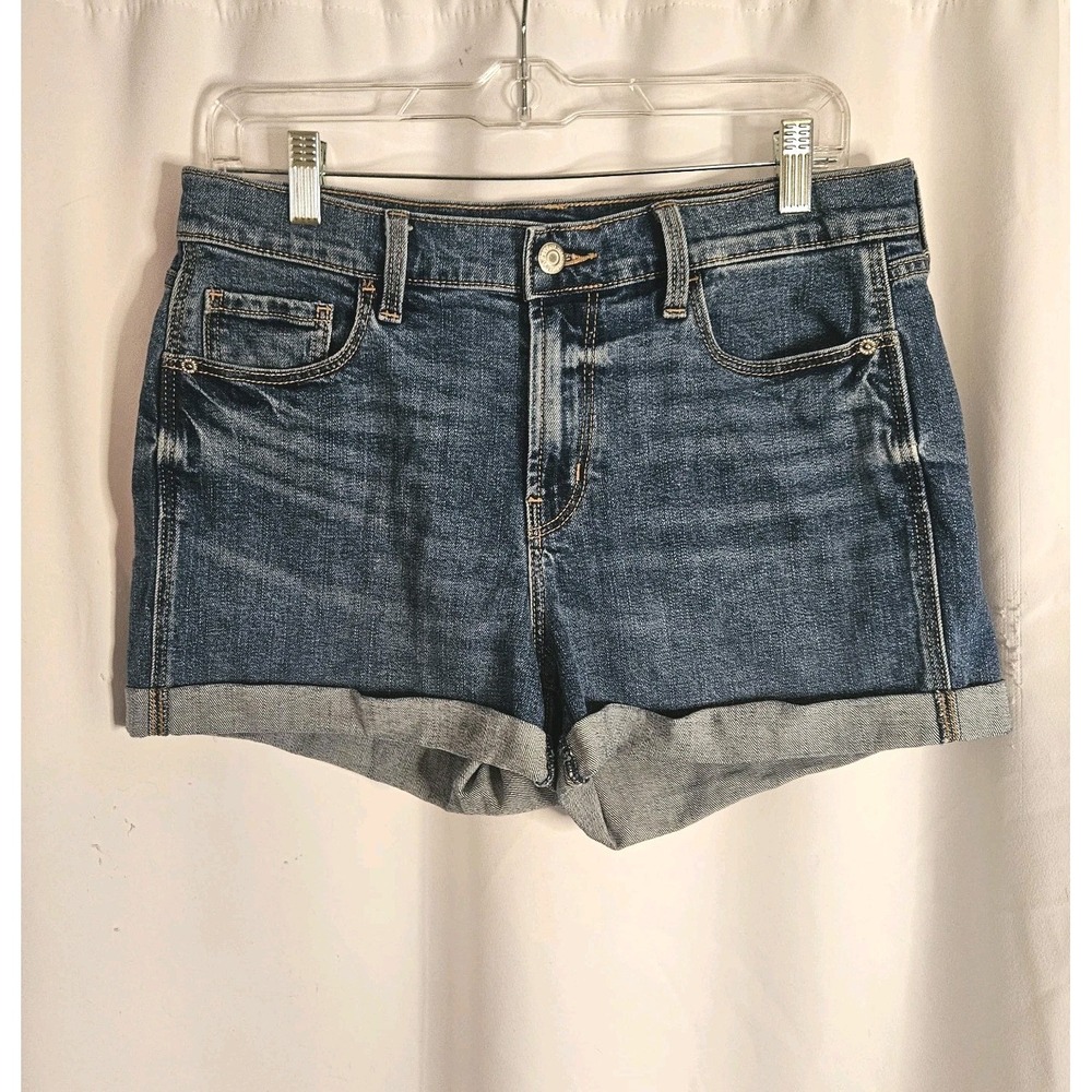 Old Navy Boyfriend Mid Rise Jean Shorts Women's Size 8 Rolled Cuff‎ Jorts